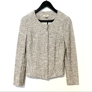 Beige Gray Cream Tweed Chic Blazer Jacket